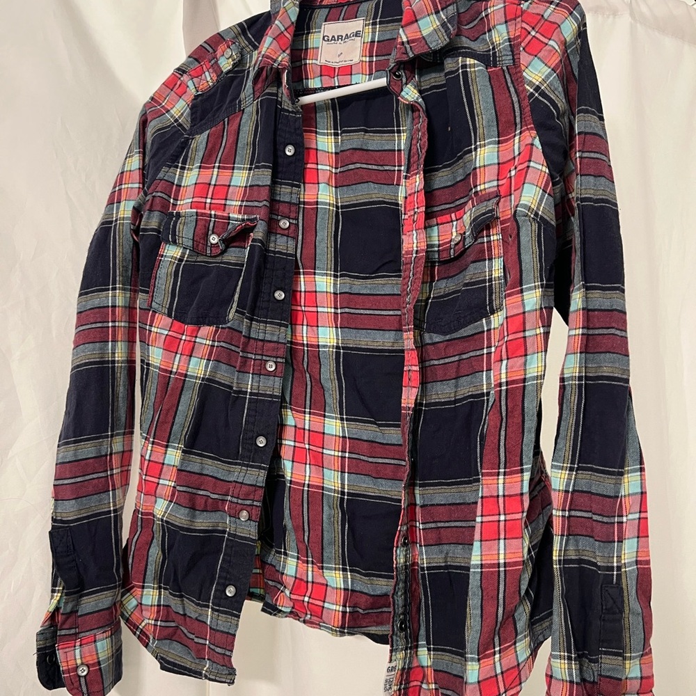 Garage button-down plaid shirt